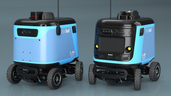 Sleeping Delivery Robot Kiwibot Cyan