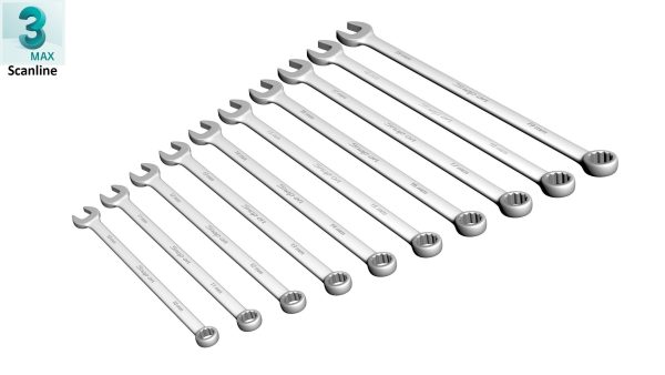 SO 10pc 12-Point Metric Long CombinationWrench Set 10-19mm