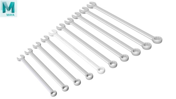 SO 10pc 12-Point Metric Long CombinationWrench Set 10-19mm