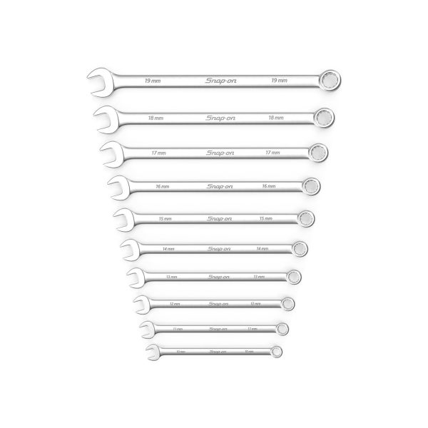 SO 10pc 12-Point Metric Long CombinationWrench Set 10-19mm