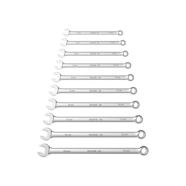 SO 10pc 12-Point Metric Long CombinationWrench Set 10-19mm