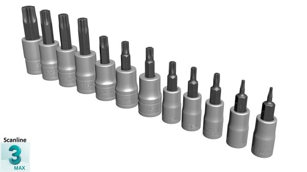 SO 12pc Combination Drive TORX Bit Standard Socket Set