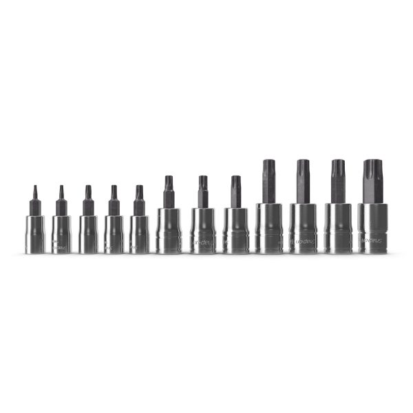 SO 12pc Combination Drive TORX Bit Standard Socket Set