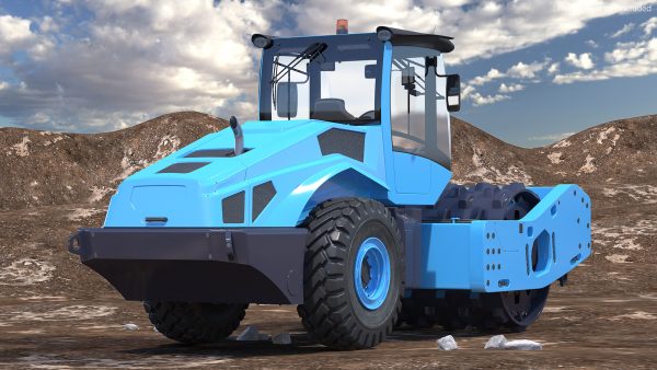Soil Roller Compactor Rigged