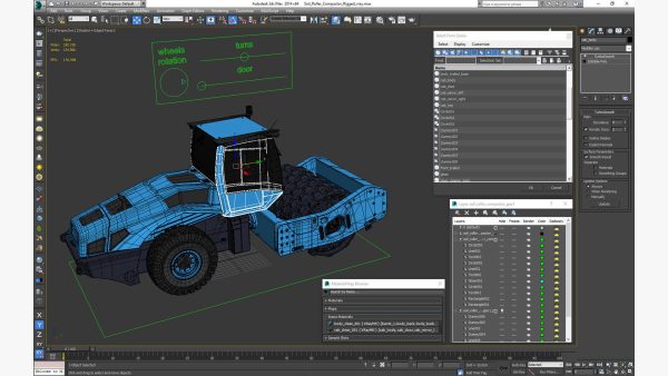 Soil Roller Compactor Rigged
