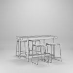 Solid Wood Coffee Table Set