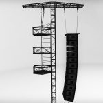 Speaker concert system scaffolding tower array