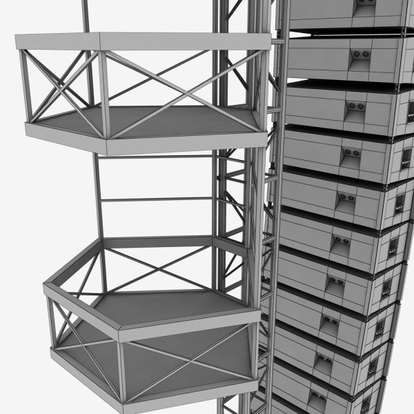Speaker concert system scaffolding tower array