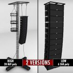 Speaker concert system scaffolding tower array