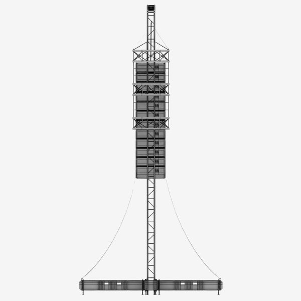 Speaker concert system scaffolding tower array