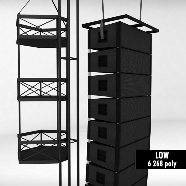 Speaker concert system scaffolding tower array