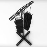 Speaker concert system scaffolding tower array