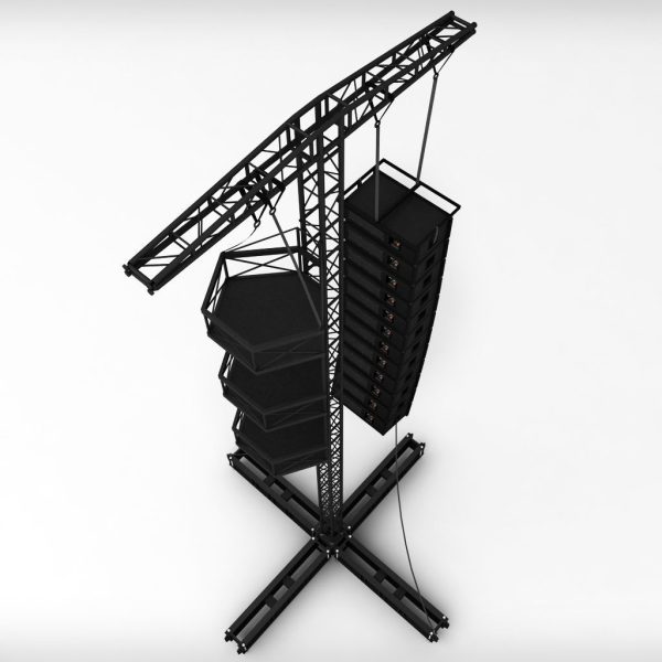 Speaker concert system scaffolding tower array