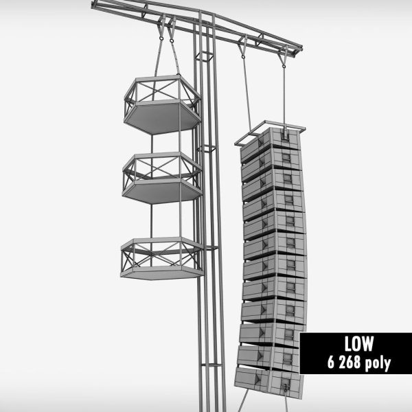 Speaker concert system scaffolding tower array