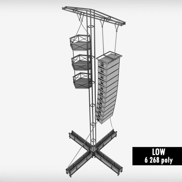 Speaker concert system scaffolding tower array