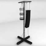 Speaker concert system scaffolding tower array