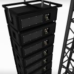Speaker concert system scaffolding tower array