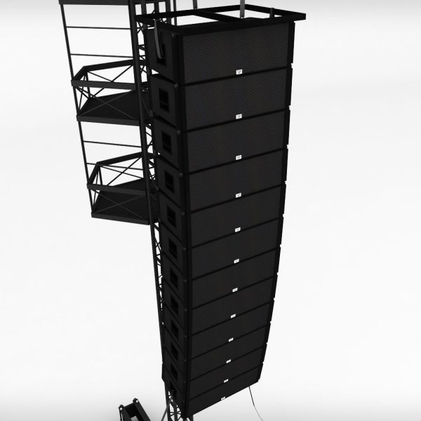 Speaker concert system scaffolding tower array