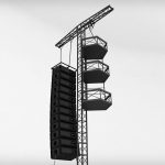 Speaker concert system scaffolding tower array