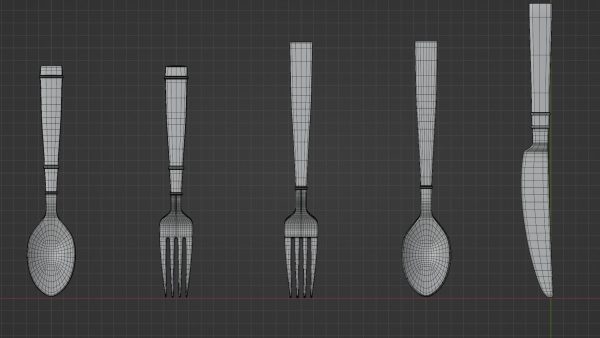 spoon set fork with handle