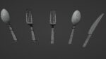 spoon set fork with handle