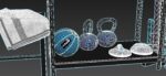 Sports set two dumbbells on mat