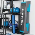 Sports set two dumbbells on mat