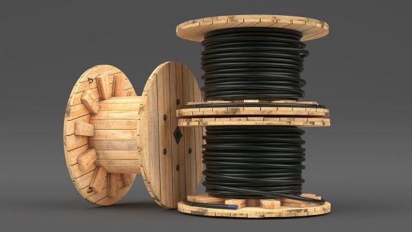 Stack of Wooden Cable Reels