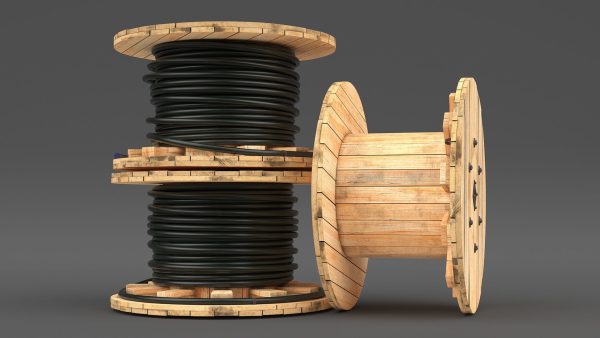 Stack of Wooden Cable Reels