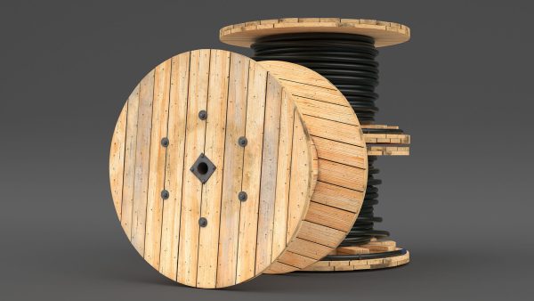 Stack of Wooden Cable Reels
