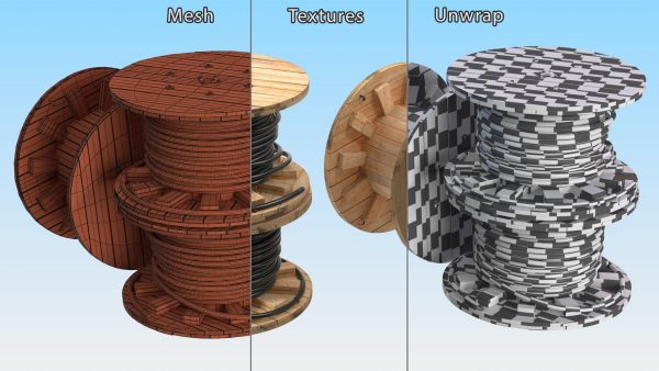 Stack of Wooden Cable Reels