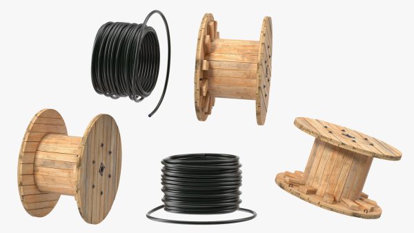 Stack of Wooden Cable Reels
