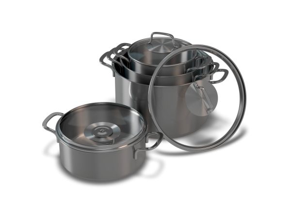 Stainless Cooking Pots with Glass Covers