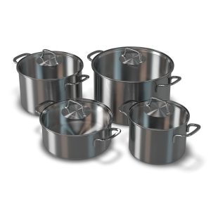 Stainless Cooking Pots with Glass Covers