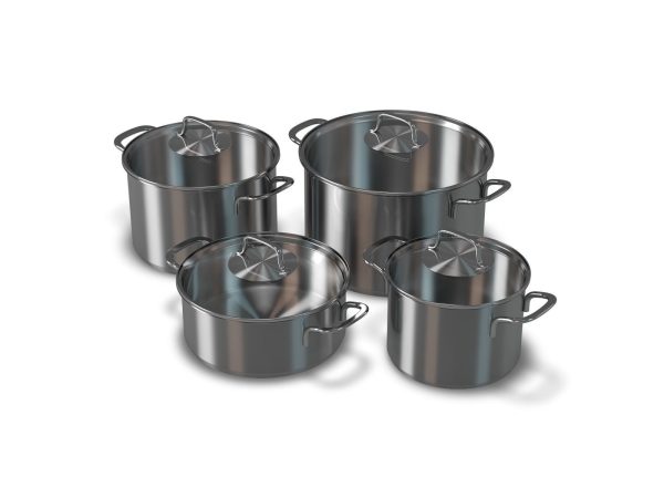 Stainless Cooking Pots with Glass Covers