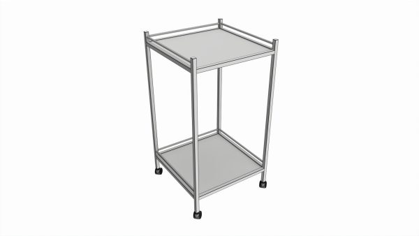 Stainless Steel 2 Shelf Medical Instrument Trolley