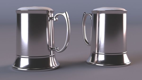 Stainless Steel Beer Stein with Beer