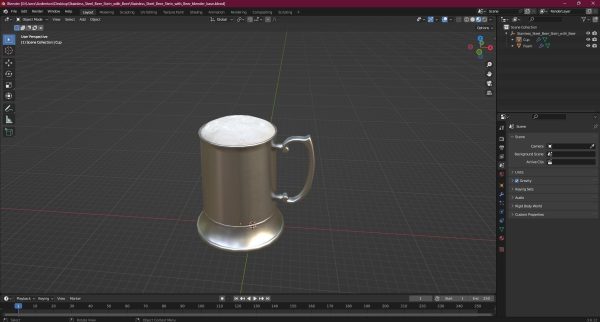 Stainless Steel Beer Stein with Beer