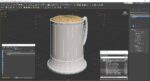 Stainless Steel Beer Stein with Beer
