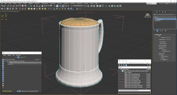 Stainless Steel Beer Stein with Beer