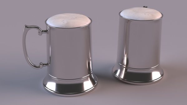 Stainless Steel Beer Stein with Beer