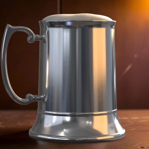 Stainless Steel Beer Stein with Beer