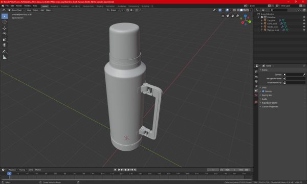 Stainless Steel Vacuum Bottle White