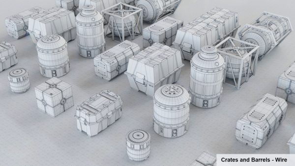 Star Wars Crates and Barrels 33 Variants - 3D Asset Kit PBR