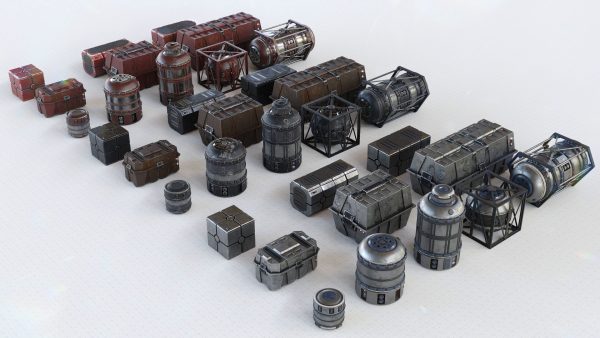 Star Wars Crates and Barrels 33 Variants - 3D Asset Kit PBR