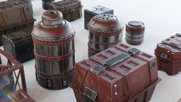 Star Wars Crates and Barrels 33 Variants - 3D Asset Kit PBR