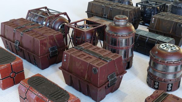 Star Wars Crates and Barrels 33 Variants - 3D Asset Kit PBR