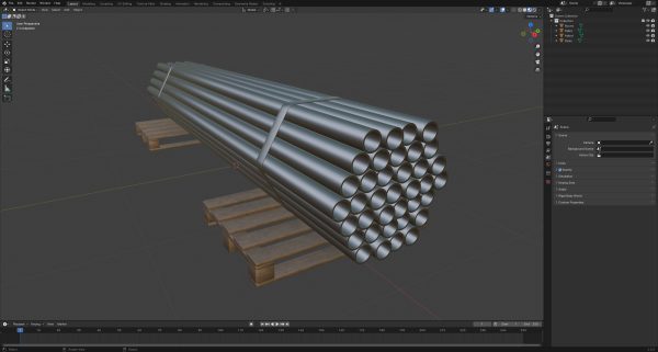 Steel Bars On Pallet