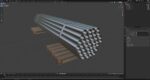Steel Bars On Pallet