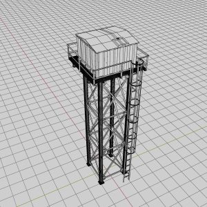 Steel Corrugated Sheet Water Tank - Authentic Industrial Detail